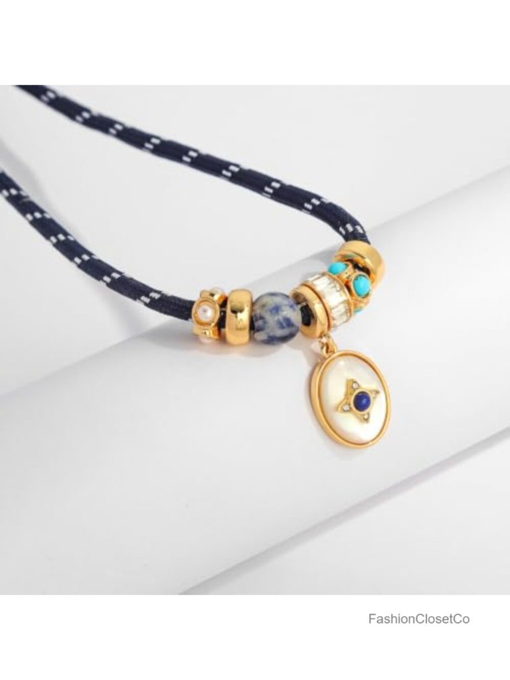 Womens Adjustable Paracord Choker Necklace Boho Pendant Charm - Picture 3 of 6